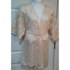 Vintage Womens Robe California Dynasty Sheer Floral Robe Size XL/1X